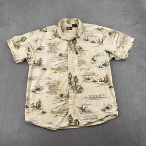 Martini Ranch Mens Large Desert Cactus Pearl Snap Western Shirt Short Sleeve